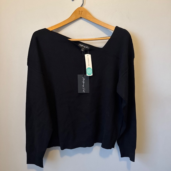 Montgomery Post Hazel Asym Neckline Desk to Dinner Sweater - Picture 2 of 5